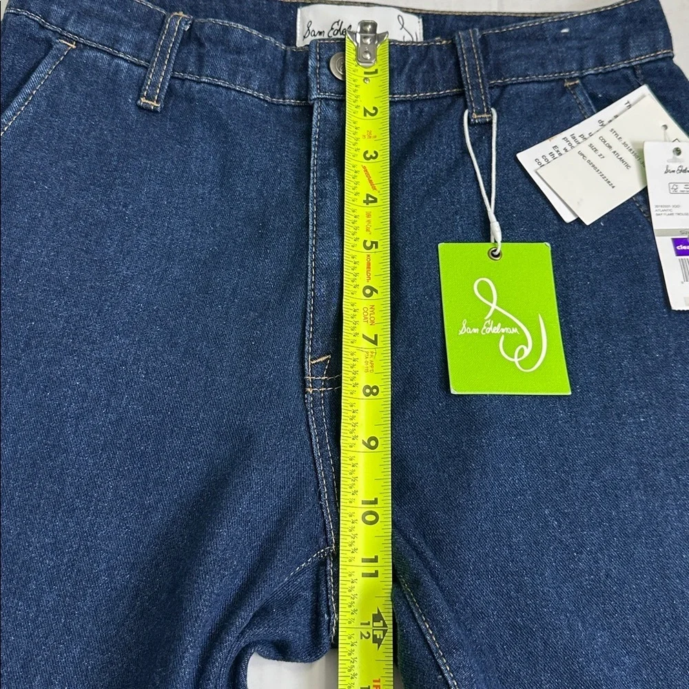 Sam Edelman Bay Flare Trouser Jeans Women’s 27 High Rise Wide‎ Leg NWT Dark Wash